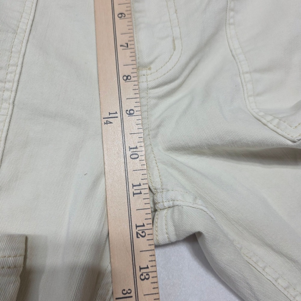 Pilcro Patchwork Floral Straight Leg Pants Women 31 Tall Cream Boho Utility - Picture 9 of 11